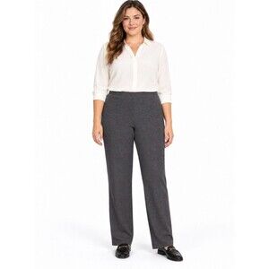 JM Collection Pull-On Pants Women’s Large Charcoal Heather Straight Leg NWT